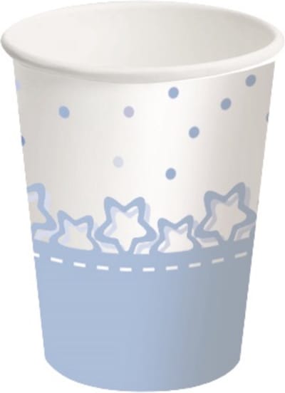 BIGIEMME SRL - 8 Blauwe sterren papieren bekers 250 ml