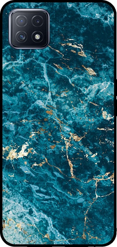 Smartphonica Telefoonhoesje voor OPPO A53 5G / A72 5G / A73 5G met marmer opdruk - TPU backcover case marble design - Blauw geschikt voor Oppo A53 5G;Oppo A72 5G;Oppo A73 5G