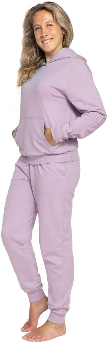 Joggingpak dames, Huispak dames, Hoodie & sweatpants - Lilac - Maat L