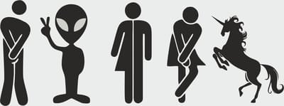 wc bordje genderneutraal gender neutraal aluminium met plaklaag