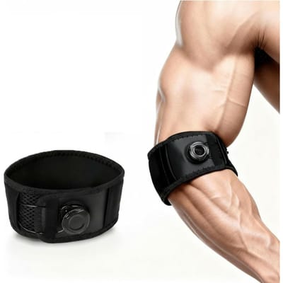 Orthèse réglable pour épicondylite (tennis elbow) pour hommes femmes golfeurs Sangle de coude Soulagement de la douleur tendinite Type Bouton Support ajusté sur mesure beige