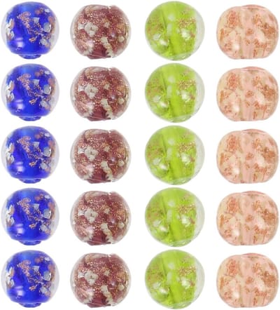 Fluorescerende Glazen Kralen voor DIY, Ronde Kralen voor Sieraden en Ambachten, Gemengde Kleuren, 10 mm, Verpakking van 20 Stuks