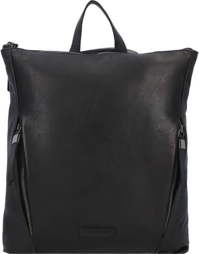 Jack Kinsky Nelson 4 City rugzak leer 32 cm - schwarz