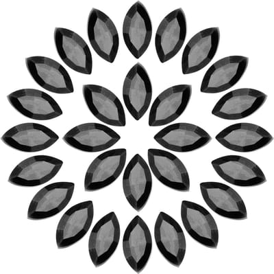 50 stuks strass in de vorm van een paardenoog, 4 x 8 mm strass-steentjes met puntige rug, voor het maken van sieraden, handwerk, kostuum, kristallen decoraties, zwart
