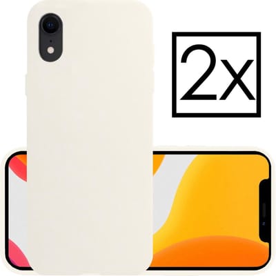 Hoesje - 2 Stuks - Geschikt voor Apple iPhone XR - Sterk & Shockproof - Case Siliconen - Back Cover - Telefoon Hoes - Wit