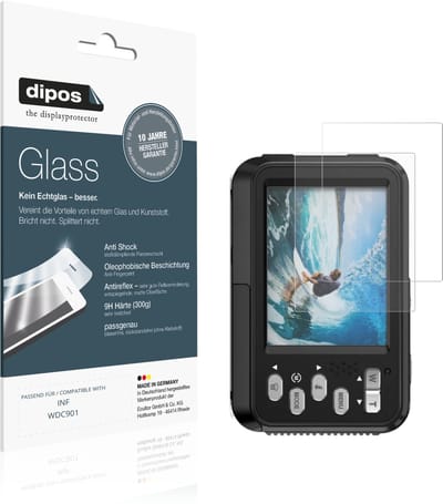 dipos – 2x Matte Pantserfolie geschikt voor INF WDC901 | 9H Screenprotector