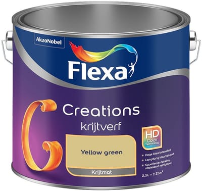 Flexa - Creations Muurverf Krijt - Yellow Green - Mengverf - 2,5 L