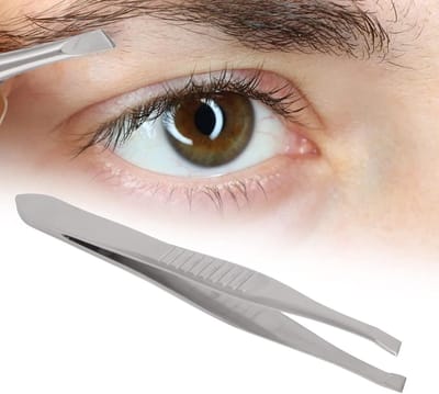 Wenkbrauwpincet Roestvrij Staal - Schuine Pincet - Wenkbrauwen Vormen - Antistatisch Antimagnetisch - 1 Aantal - Zilverkleurig