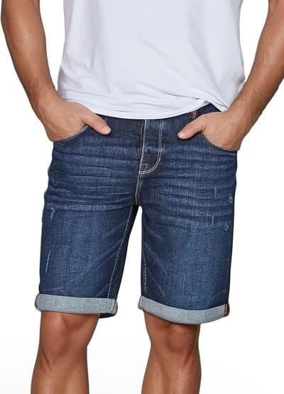 Korte Broek voor Heren - Denim Bermuda in Grijs, Lichtblauw en Blauw, Maten W30 tot W42