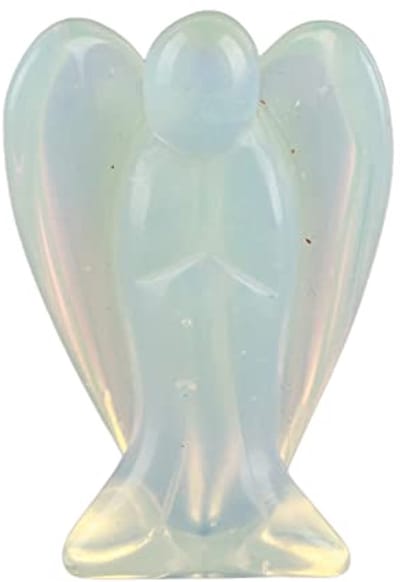 SnelShoppen - Garosa Crystal Energy Chakra Reiki Healing Mini Figuur Standbeeld Engel met Vleugels - Opal Desk Decoratie voor Thuis, Chakra Balanceren
