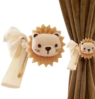2 stuks gordijnhouders, schattige cartoon dieren gordijnhouders, zachte pluche touwbinders voor ramen, slaapkamer, woonkamer, kinderkamer, babykamer