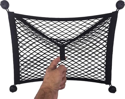 Famanu – Opbergnet voor bedrijfsvoertuig en caravan 45 x 40 cm, stevig mesh opbergnet voor boot
