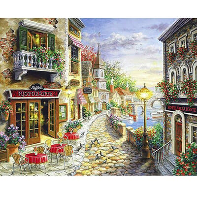 Diamant broderie diamant mosaïque diamant peinture point de croix couture  incroyable ville de tourisme 20X30CM gray