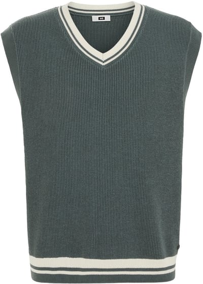 WE Fashion Heren regular fit spencer met contrast en structuur