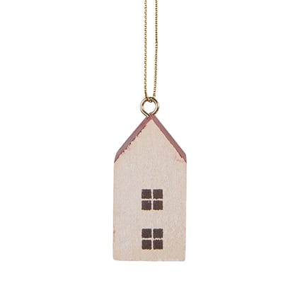 Clayre & Eef Hangers Huis 3x3x6 cm Wit Hout