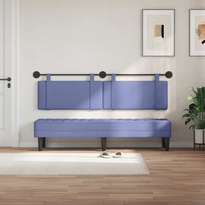 vidaXL - Hangend - hoofdbord - Jeans - Blauw - Stof