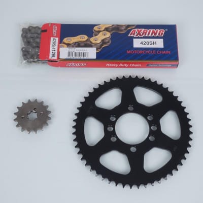 Kit chaîne Axring pour moto Yamaha 125 Dt Lc Ypvs 1984 16x53 P 428 Al 62mm Neuf