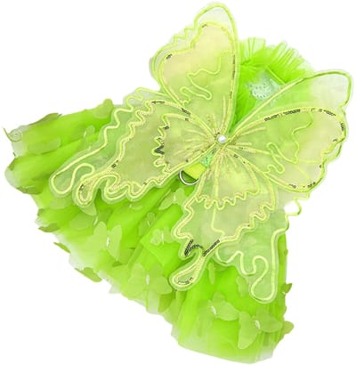 longziming -Regenboog Vlinder Hondenjurk voor Kleine Honden – Lace Tutu Prinsessenoutfit voor Puppy's (S)