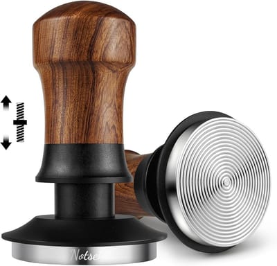 Espressotamper 54mm - Koffie tamper - Bereid Espresso - Constante druk veer - 54mm - Walnoot