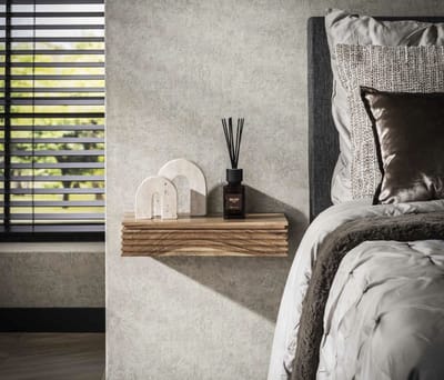 PS-Collection Layer Set van 2 Nachtkastjes 1 Lade Naturel - Acaciahout - 40x25x8 cm - nachtkastje, nachtkastjes, nachtkastjes industrieel, nachtkastjes modern, nachtkastje zwevend