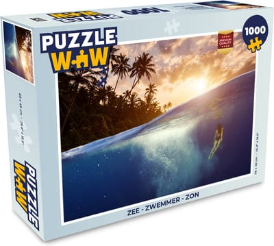 Puzzel Zee - Zwemmer - Zon - Legpuzzel - Puzzel 1000 stukjes volwassenen