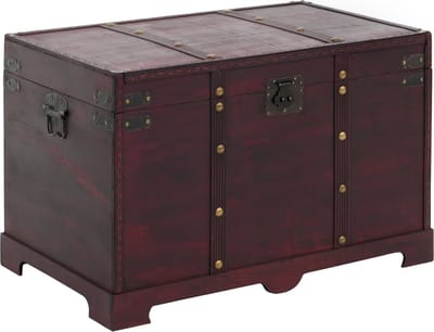 Houten kist Houten kist Schatkist Valce antiek look 49x77x47cm ~ hoekig
