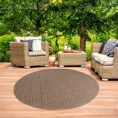 Muratap Sahara rond buitenkleed jute-look weerbestendig vloerkleed 240 cm rond