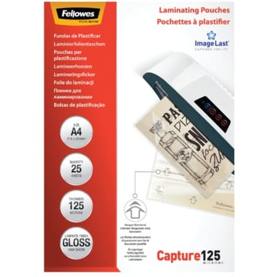 Lamineerhoes fellowes a4 2x125micron glans 25 Stuks