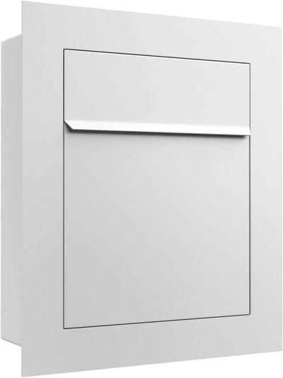 Inbouwbrievenbus - Brievenbus muur - Post ontvangen - Gepoedercoat staal - 42 x 49 x 15.5 cm - Wit