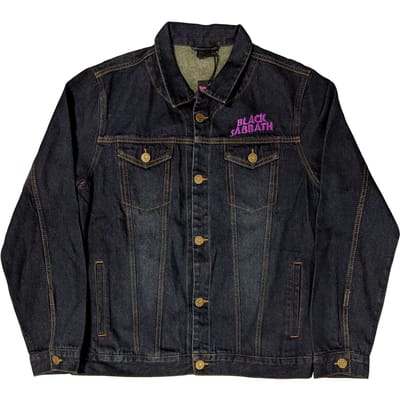 Black Sabbath unisex volwassen golvend logo denim jack S denimblauwe kleur