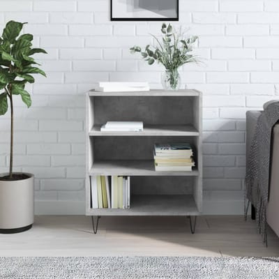 vidaXL - Dressoir - 57x35x70 - cm - bewerkt - hout - betongrijs