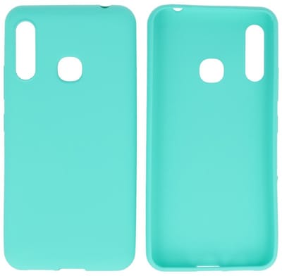 Hoesje Geschikt voor de Samsung Galaxy A70e - Backcover Color Telefoonhoesje - Turquoise