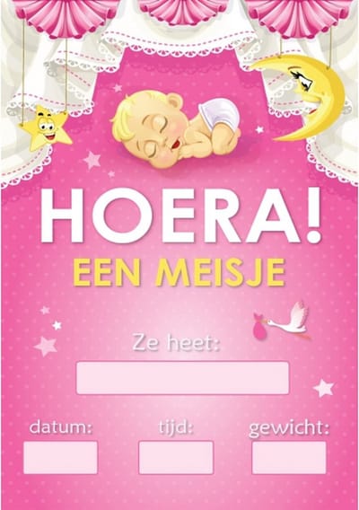 Mega poster Hoera een meisje!