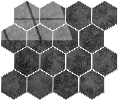 Zelfklevende Mozaïek Tegel - Afimona Antraciet Marble Hexagon - Antraciet - 29.2x25.4x3.3mm