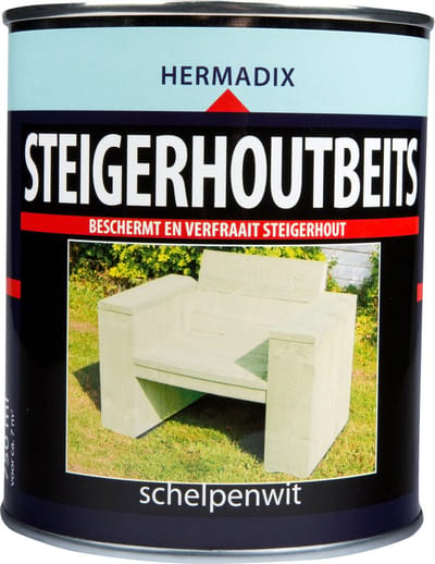 Hermadix Steigerhoutbeits - 0,75 liter - Schelpen Wit