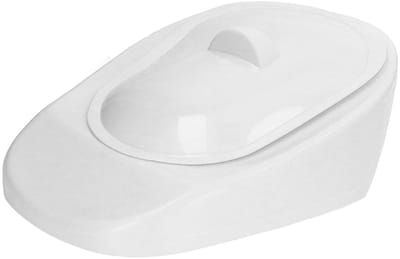 Dailygoods- Bedpan met Deksel - Draagbare Bedpan - Ergonomische Handgreep - Versterkt Draagvermogen tot 80 kg - Gladde Oppervlakte - Vermindert Geurverspreiding - Toiletpan