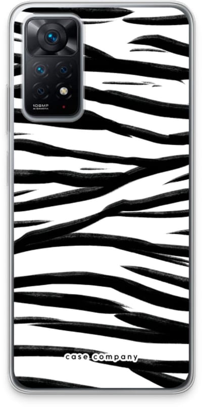 Case Company® - Hoesje geschikt voor Xiaomi Redmi Note 11 Pro hoesje - Zebra pattern - Soft Cover Telefoonhoesje - Bescherming aan alle Kanten en Schermrand