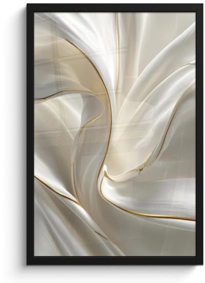 Poster in lijst - Fotolijst 40x60 cm - Posters - Stof - Plooien - Goud - Posterlijst zwart - Decoratie - Wanddecoratie woonkamer - Muurdecoratie slaapkamer