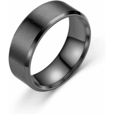 Accessoires :Titanium Staal Mannen 'S Nieuwe Zwarte Kleur Tweekleurige Ring Europese En Amerikaanse Mode Roestvrij Staal Liefhebbers Ring 13 gray