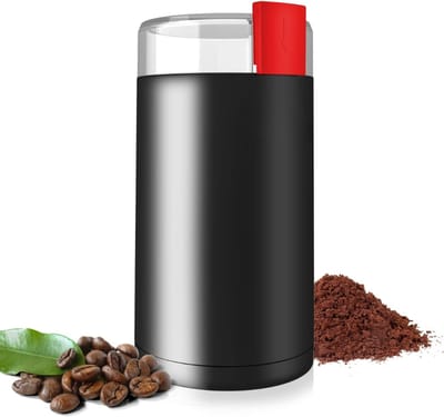 Core® Coffee Grinder - Moka Pot - Koffiemolens - Kunststof - roestvrijstalen mes - Zwart - 4cm x 4cm x 7cm
