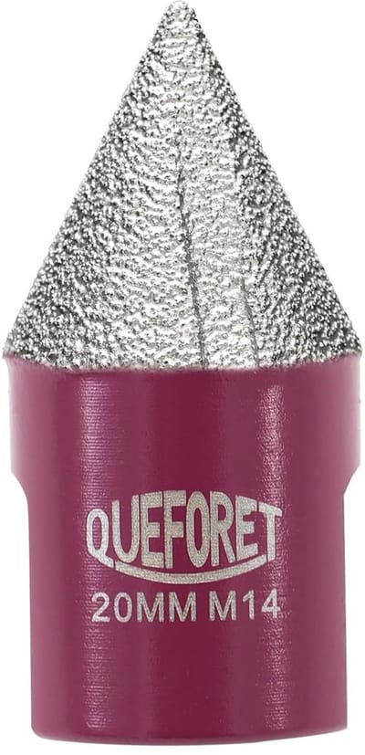 Diamantfrees - Schuurfrees - Gaten Bewerken - Vacuüm Gesoldeerd - 20 mm M14 - Zilverkleurig