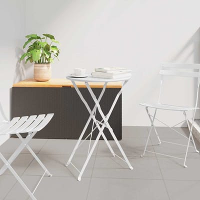 vidaXL Bistrotafel Wit Ø 50 x 71 cm Poedercoating staal