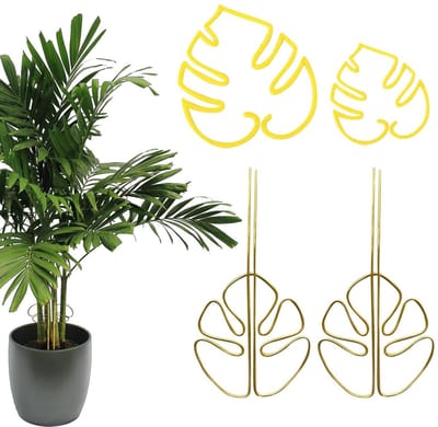 Dailygoods- Plantenhouder Gouden Legering - Plantensteun - Kunststof Plank - Groeihulp - 2 Stuks - Verstelbare Afmetingen
