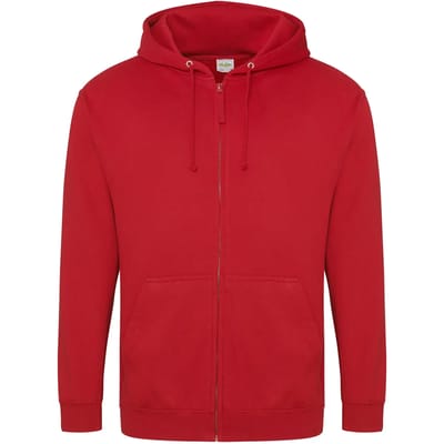 Vegan Hoodie met ritssluiting en capuchon Fire Red - S