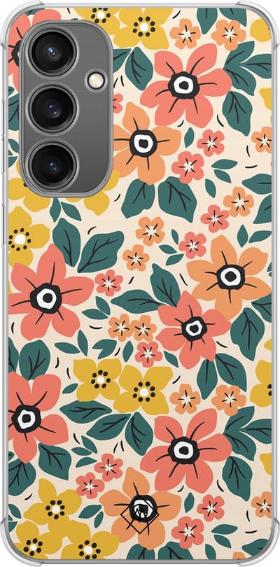 Casimoda® hoesje - Geschikt voor Samsung Galaxy S23 FE - Blossom - Shockproof case - Extra sterk - TPU/polycarbonaat - Multi, Transparant