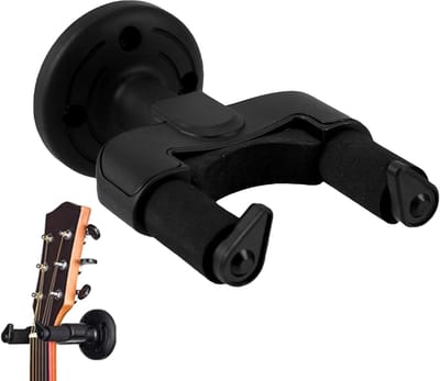 Gitaar Wandhouder - Instrumentenrek - Instrumenten Opbergen - Universeel V-Ontwerp - 14 cm - Zwart