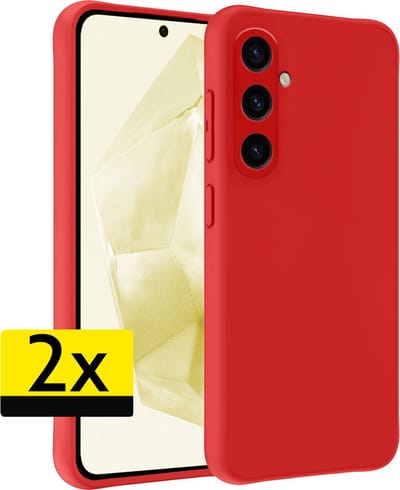 Hoesje - 2 Stuks - Geschikt voor Samsung Galaxy A35 - Sterk & Shockproof - Case Siliconen - Back Cover - Telefoon Hoes - Telefoonhoesjes - Rood