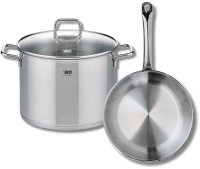Set van 1 Koekenpan 24 cm en 1 braadpan 26 cm Elo Profi Citrin