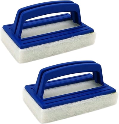 Set van 2 Pool Wall Brushes - Zachte Sponsborstel voor het Schoonmaken van Zwembaden, Spa's en Aquaria met Handvat