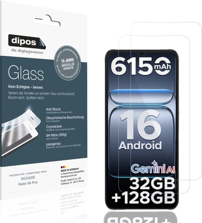 dipos – 2x Pantserfolie geschikt voor DOOGEE Note 56 Pro | 9H Screenprotector